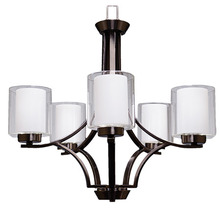  18788 - Sonora 5-Light Chandelier - MB - Clear & White Glass